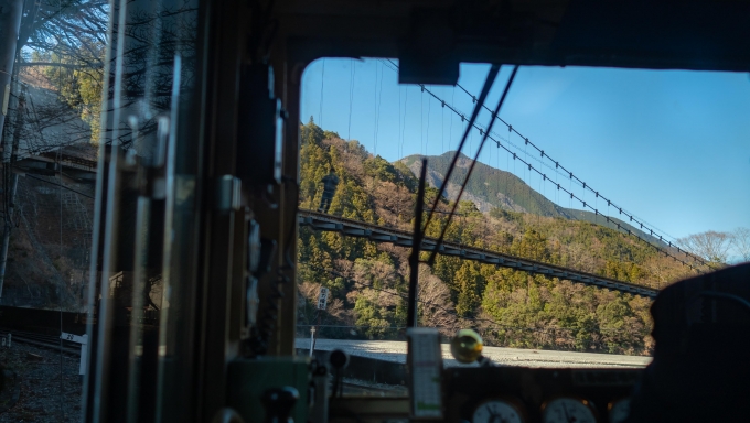 鉄道乗車記録の写真:車窓・風景(4)        「川根両国駅近くの両国吊橋」
