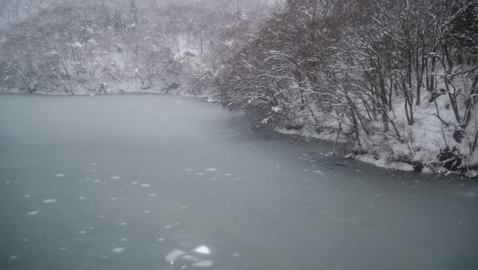 鉄道乗車記録の写真:車窓・風景(4)        「凍てつく荒川」
