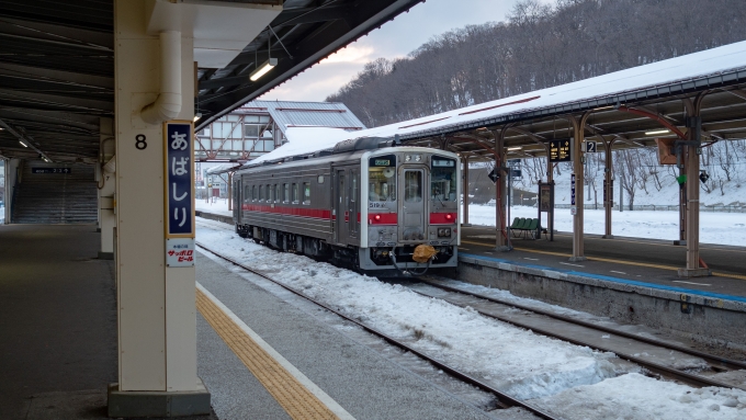 鉄道乗車記録の写真:乗車した列車(外観)(2)        「釧路行きのキハ54が発車を待っています」