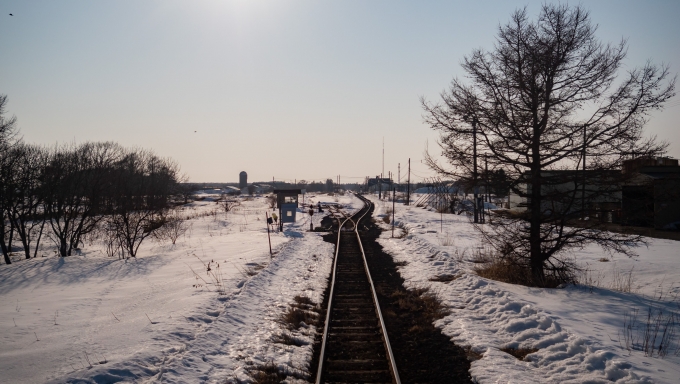 鉄道乗車記録の写真:駅舎・駅施設、様子(17)        「かつて標津線が分岐していた厚床駅
今では1番線のみの1面1線となっています」