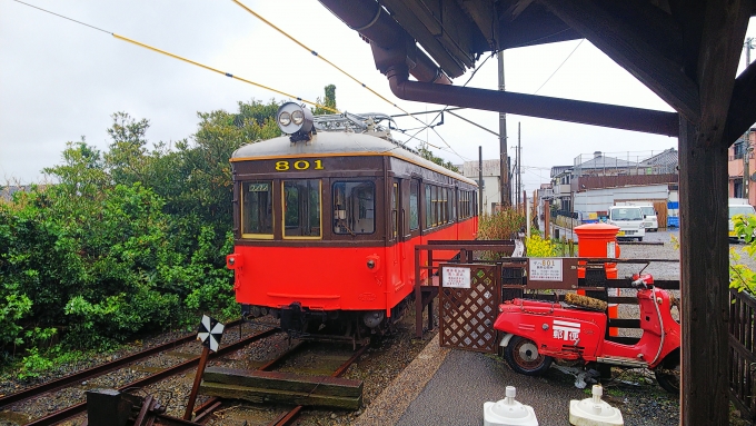 鉄道乗車記録の写真:列車・車両の様子(未乗車)(3)        「外川駅に留置されているデハ801」