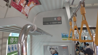 東中野駅から中野駅の乗車記録(乗りつぶし)写真