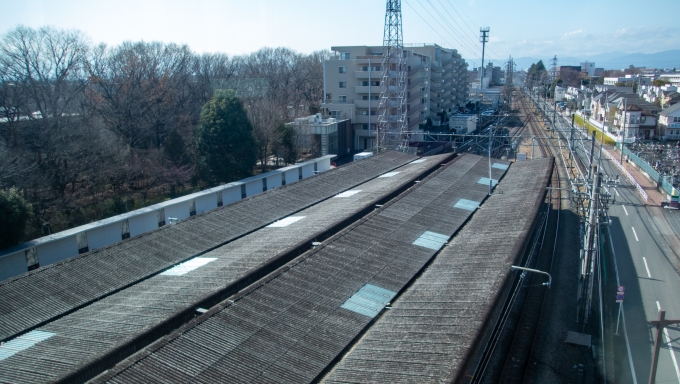 鉄道乗車記録の写真:車窓・風景(7)        「玉川上水駅では、西武拝島線をオーバークロス。」