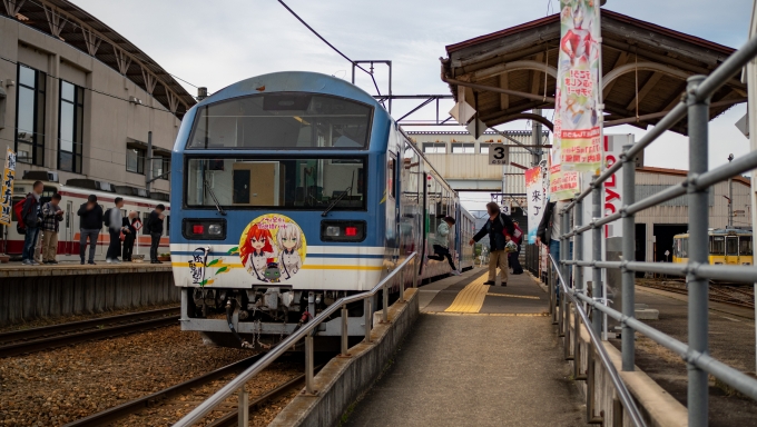 鉄道乗車記録の写真:乗車した列車(外観)(19)        「会津田島に到着。」