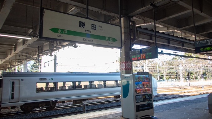鉄道乗車記録の写真:駅名看板(3)        「特急ひたち3号仙台行の発車標。
かつて仙台まで直通していたのは651系の「スーパーひたち」だけでした。」