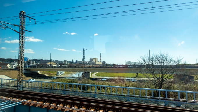 鉄道乗車記録の写真:車窓・風景(10)        「勿来火力発電所の煙突が見えます」