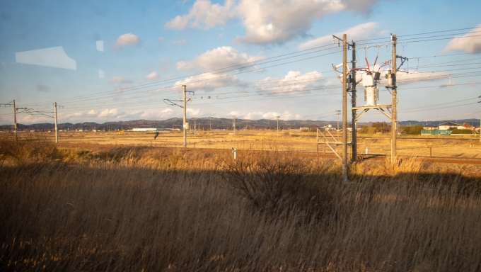 鉄道乗車記録の写真:車窓・風景(11)        「小牛田駅の手前で東北本線と合流。」