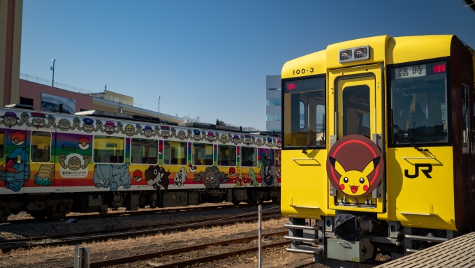 鉄道乗車記録の写真:列車・車両の様子(未乗車)(22)        「宮古では三鉄のポケモン車輛がお出迎え。」