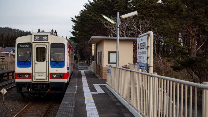 鉄道乗車記録の写真:駅舎・駅施設、様子(13)        「陸中野田駅で下り列車と交換。
待ち時間がやたらと長かった理由は後に知ることになります。」