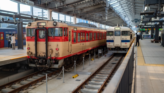 鉄道乗車記録の写真:列車・車両の様子(未乗車)(35)        「さらに国鉄特急色のキハ66系が隣に！テンションが上がります。」