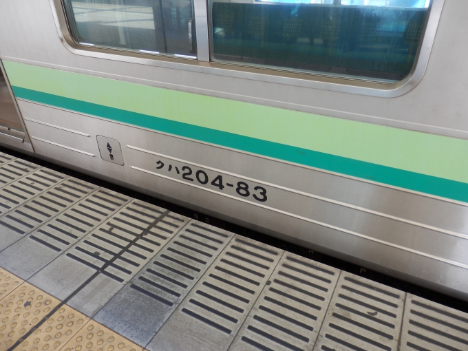 鉄道乗車記録の写真:車両銘板(3)        「クハ204-83
JR東日本205系電車」