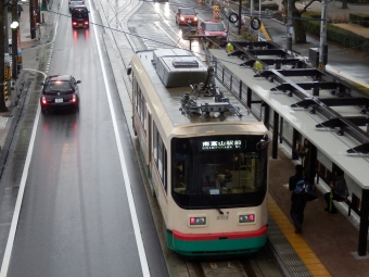丸の内停留場から富山大学前停留場の乗車記録(乗りつぶし)写真
