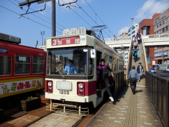 長崎駅前停留場から諏訪神社停留場の乗車記録(乗りつぶし)写真