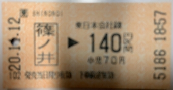 篠ノ井駅から今井駅の乗車記録(乗りつぶし)写真