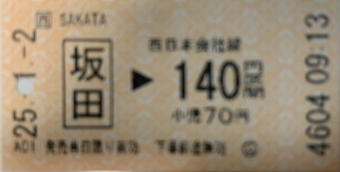 坂田駅から米原駅の乗車記録(乗りつぶし)写真