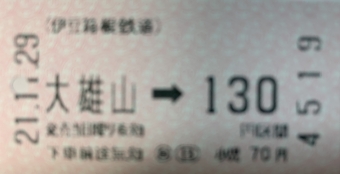 大雄山駅から和田河原駅の乗車記録(乗りつぶし)写真