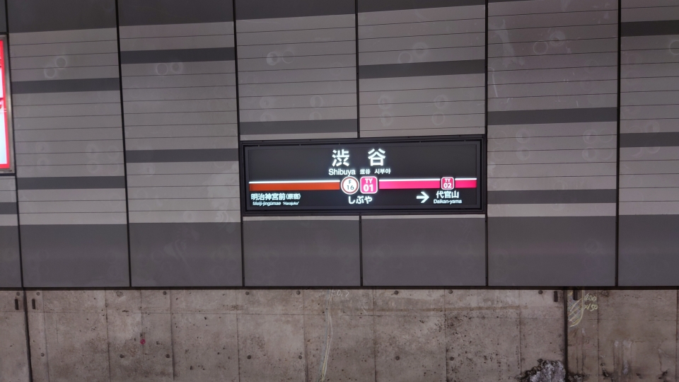 鉄道乗車記録「渋谷駅から菊名駅」駅名看板の写真(4) by river180 撮影日時:2022年08月