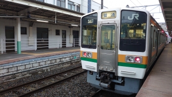 岡谷駅から辰野駅の乗車記録(乗りつぶし)写真