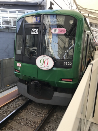 渋谷駅から自由が丘駅の乗車記録(乗りつぶし)写真