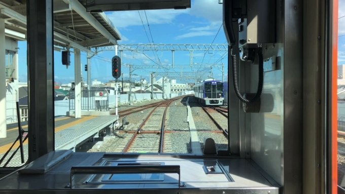 鉄道乗車記録の写真:車窓・風景(1)          「前面展望映像より、甲子園駅発車前のカット。」