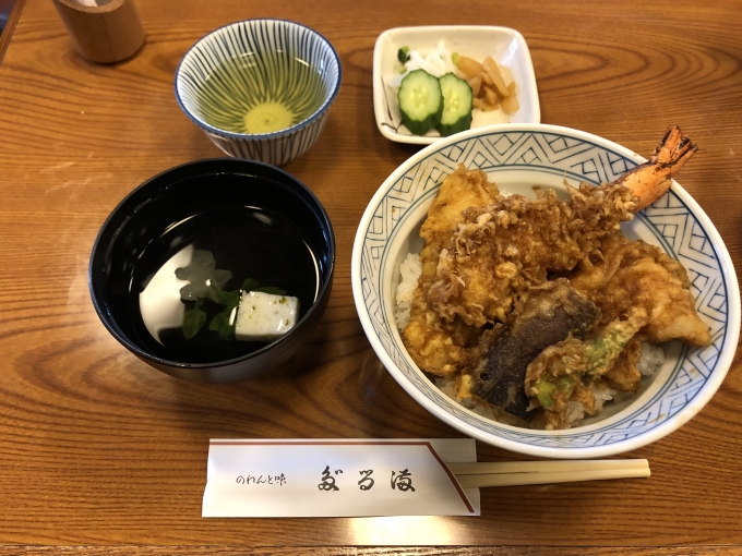 鉄道乗車記録の写真:旅の思い出(2)        「小田原駅から徒歩7分ほどのところにある「だるま料理店」の天丼。」