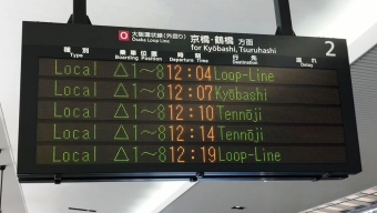 大阪駅から福島駅の乗車記録(乗りつぶし)写真