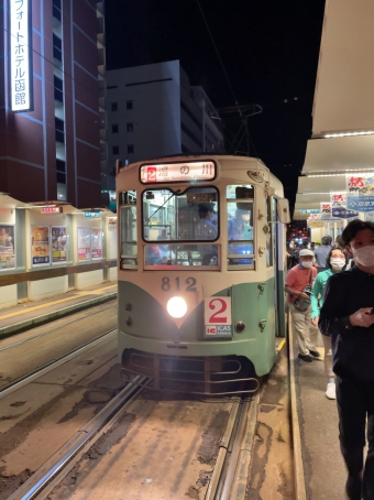 函館駅前停留場から湯の川停留場の乗車記録(乗りつぶし)写真