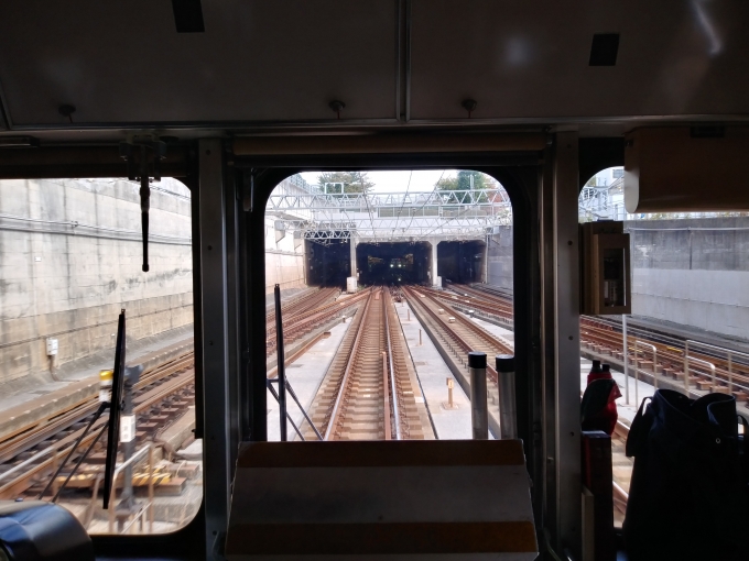 鉄道乗車記録の写真:車窓・風景(3)        「大岡山駅(地下ホーム)に進入していく」