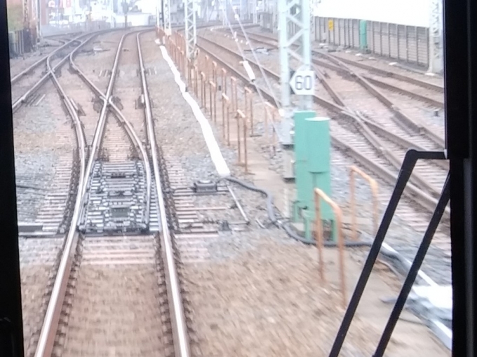 鉄道乗車記録の写真:車窓・風景(3)        「梅島駅、西新井駅間の片渡り線(2020年11月3日撮影)」