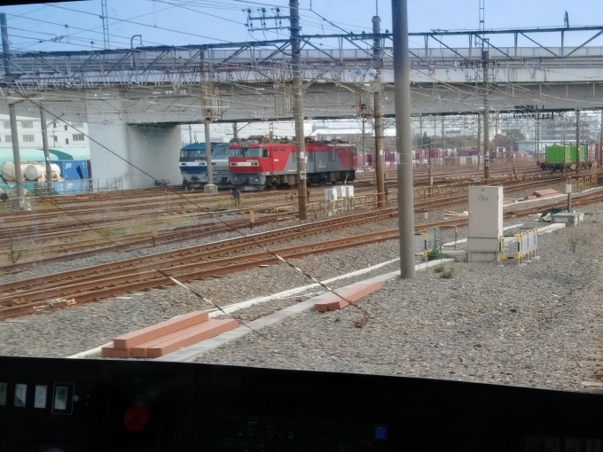 鉄道乗車記録の写真:車窓・風景(4)        「最後車両から越谷貨物ターミナルを撮影」