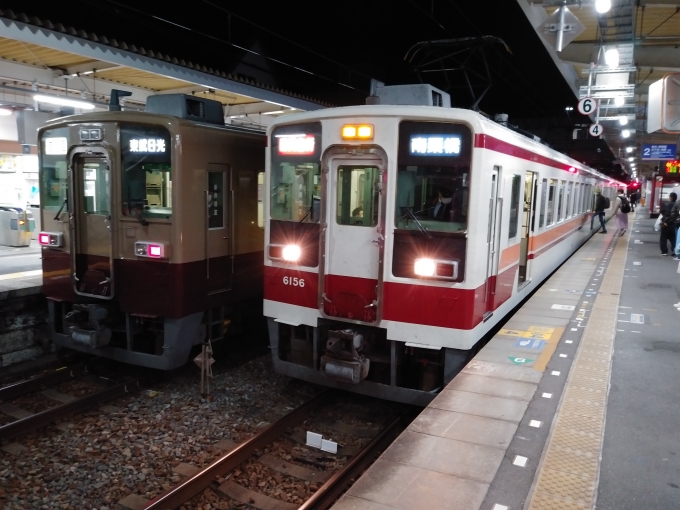 鉄道乗車記録の写真:乗車した列車(外観)(1)          「一番線には東武日光行き電車が停車している」