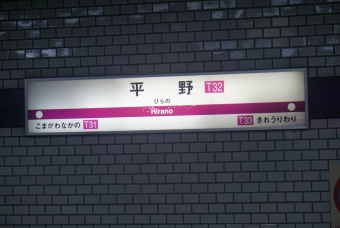 平野駅 写真:駅名看板