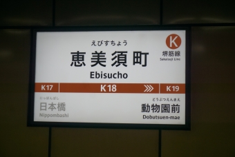 恵美須町駅から堺筋本町駅の乗車記録(乗りつぶし)写真
