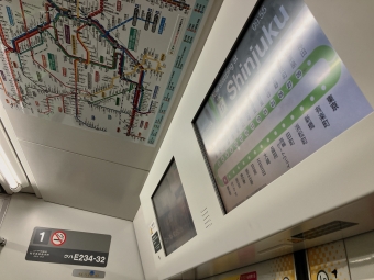 代々木駅から高田馬場駅の乗車記録(乗りつぶし)写真