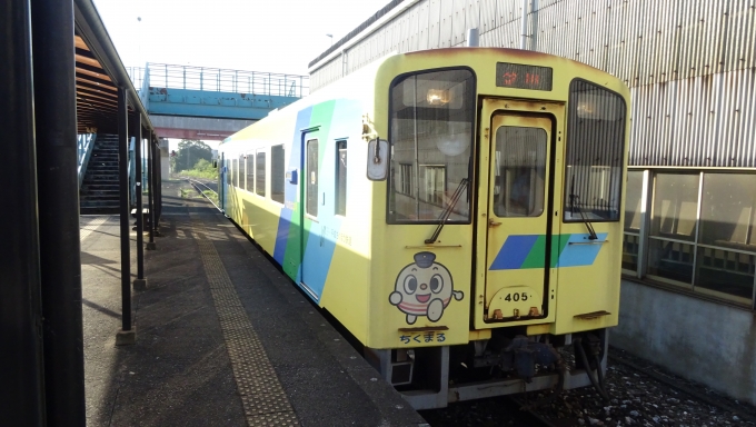 鉄道乗車記録の写真:乗車した列車(外観)(1)     「おなじく平成筑豊400型の405号、黄色い車体でした」