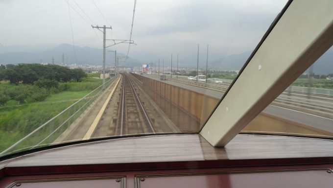鉄道乗車記録の写真:車窓・風景(1)        「最前面展望席からのダイナミックな車窓」