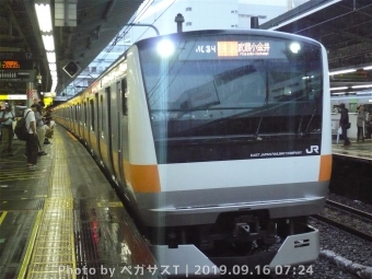 新宿駅から八王子駅の乗車記録(乗りつぶし)写真