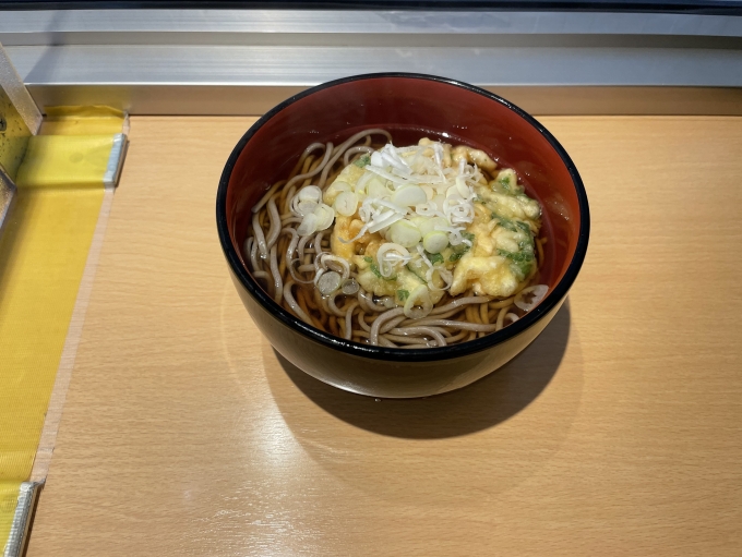鉄道乗車記録の写真:駅弁・グルメ(1)        「新青森駅の駅そばで天ぷらそばを食べました。」
