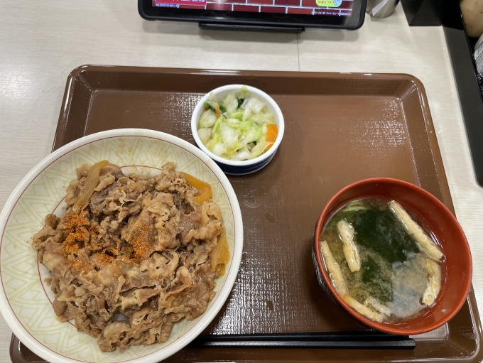 鉄道乗車記録の写真:車両銘板(1)        「弘前駅から歩いて5分のところにあるすき家で牛丼を食べました。」