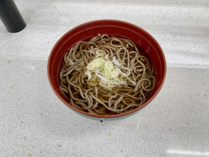 鉄道乗車記録の写真:駅弁・グルメ(2)        「盛岡駅の駅そばでかけそばを食べました。」