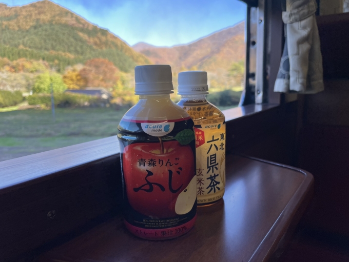 鉄道乗車記録の写真:駅弁・グルメ(3)        「青森りんごジュースと玄米茶」