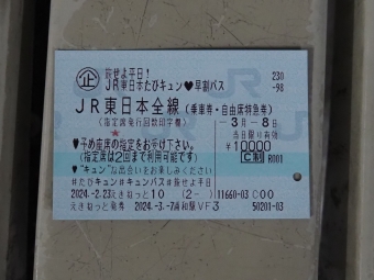 久喜駅から赤羽駅の乗車記録(乗りつぶし)写真