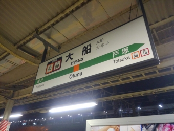 写真:大船駅の駅名看板