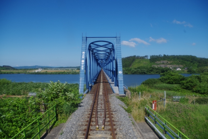 鉄道乗車記録の写真(4)        「北上川橋梁  柳津側より前谷地方
」