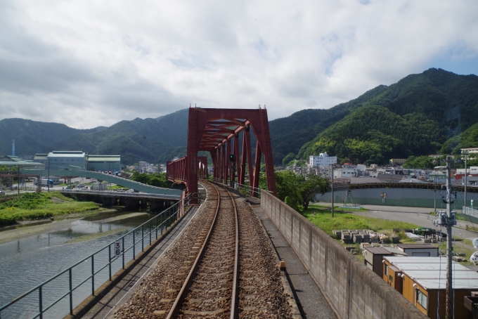 鉄道乗車記録の写真:車窓・風景(4)        「甲子川橋梁(釜石方前面展望)」