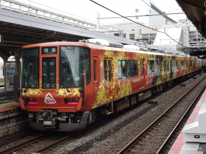 鉄道乗車記録の写真:列車・車両の様子(未乗車)(1)          「湖西線から帰って来た｢森の京都｣ラッピング編成です。」