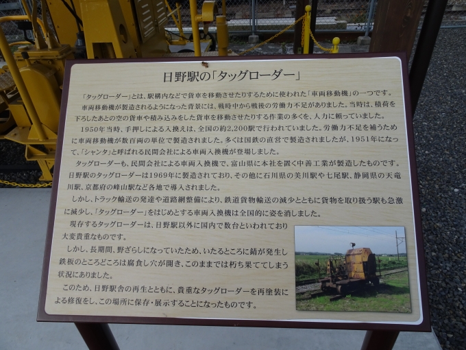 鉄道乗車記録の写真:旅の思い出(14)        「タッグローダーの説明板です。」