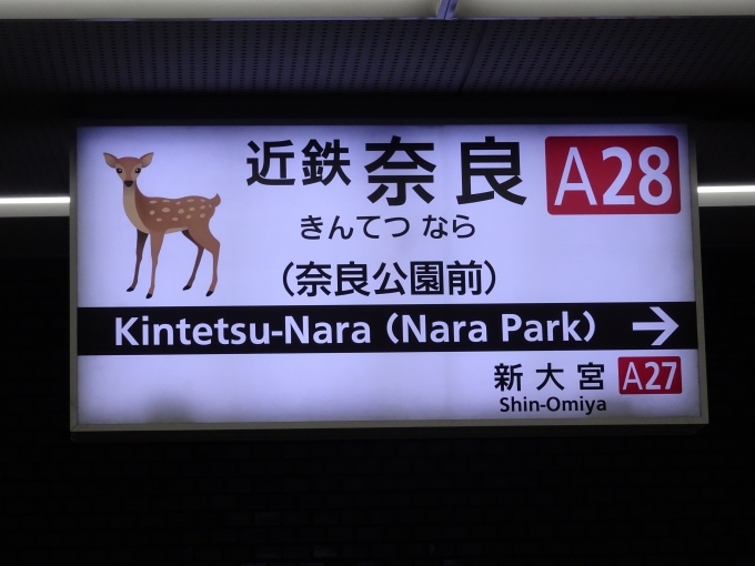 鉄道乗車記録の写真:駅名看板(2)        「新しくなった近鉄奈良駅の駅銘看板です。」