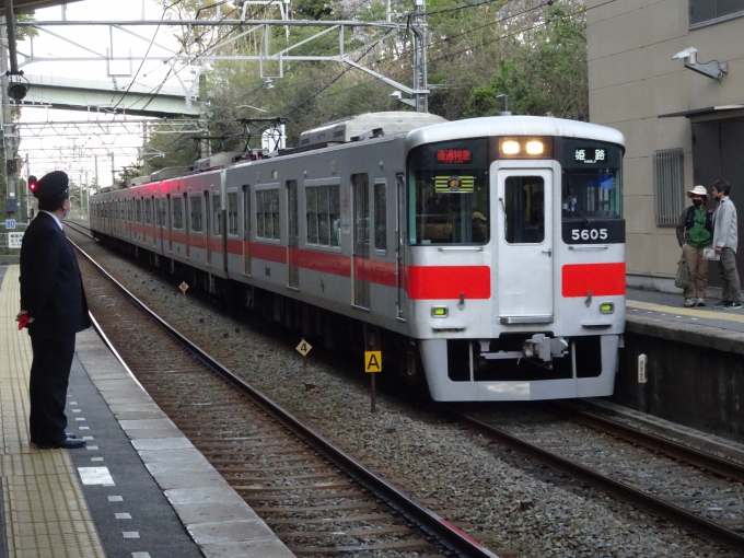 鉄道乗車記録の写真:列車・車両の様子(未乗車)(1)        「須磨浦公園に到着した｢直通特急｣です。」