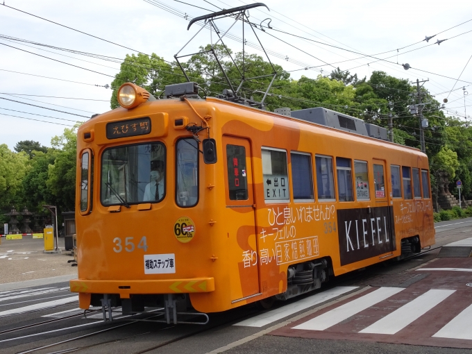 鉄道乗車記録の写真:列車・車両の様子(未乗車)(12)        「恵美須町行きのモ354です。」